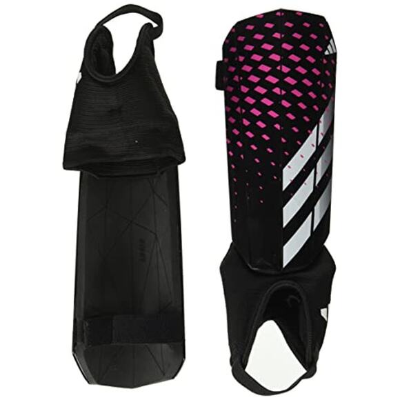 USED Adidas Unisex-Child Soft Ground Match Predator Shin Guards, Black/White-M - Picture 1 of 5